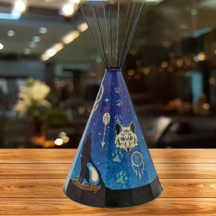 Modern Wolf (Humility) Parchment Teepee Lamp - Large