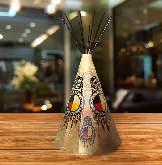 Special Edition Medicine Wheel Parchment Teepee Lamp - Large