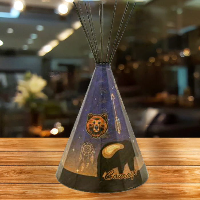 Modern Bear (Courage) Parchment Teepee Lamp - Small