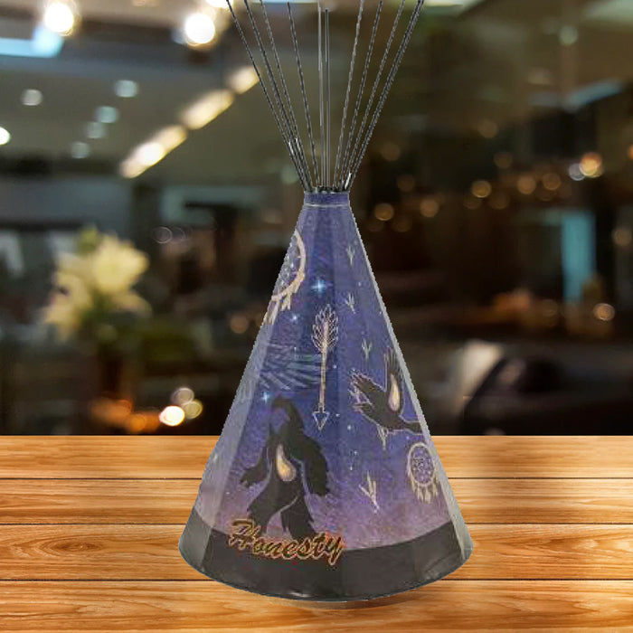 Modern Raven & Sasquatch (Honesty) Parchment Teepee Lamp - Large