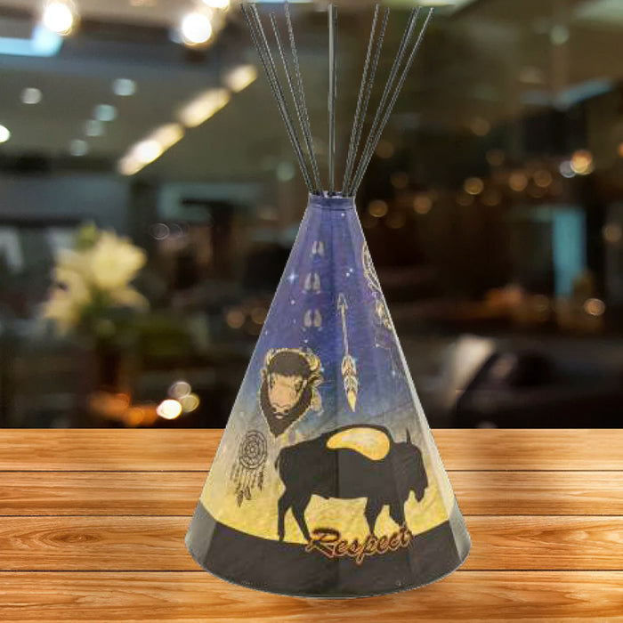 Modern Buffalo (Respect) Parchment Teepee Lamp - Large